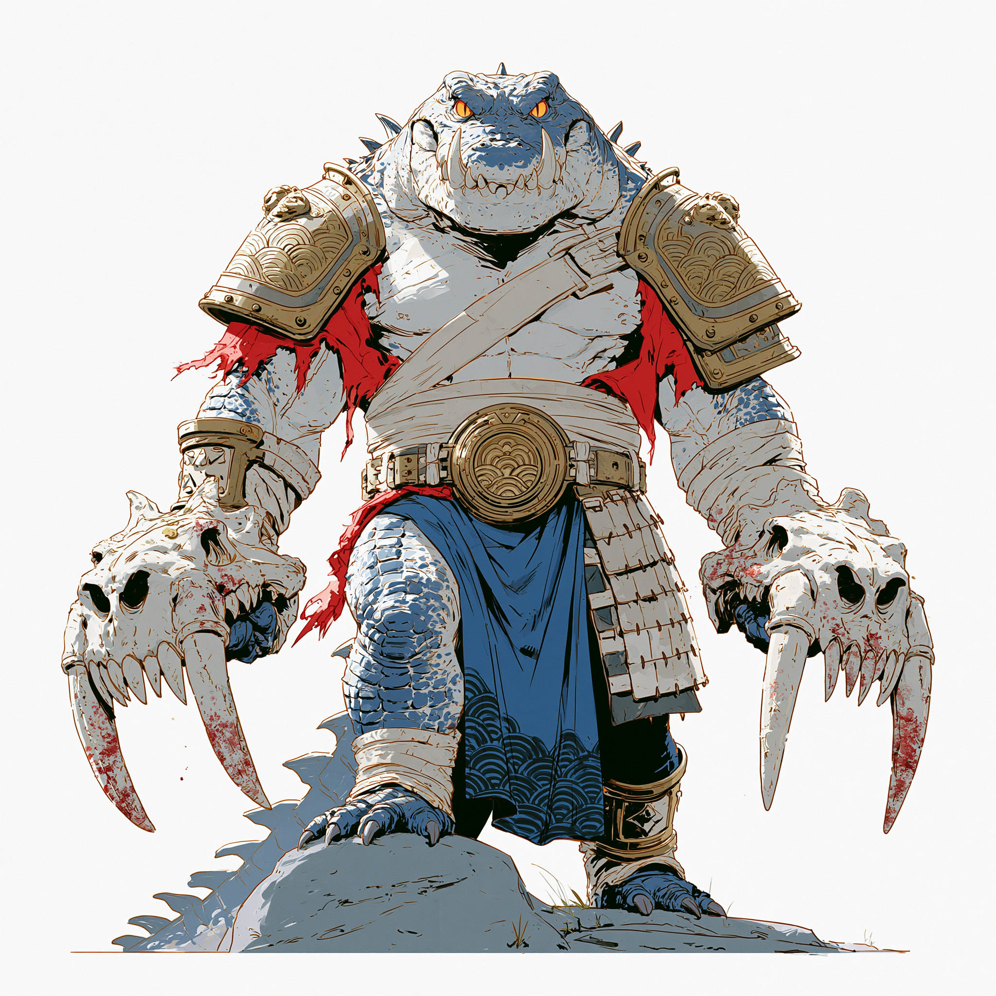 Dieu guerrier crocodile de style chinois