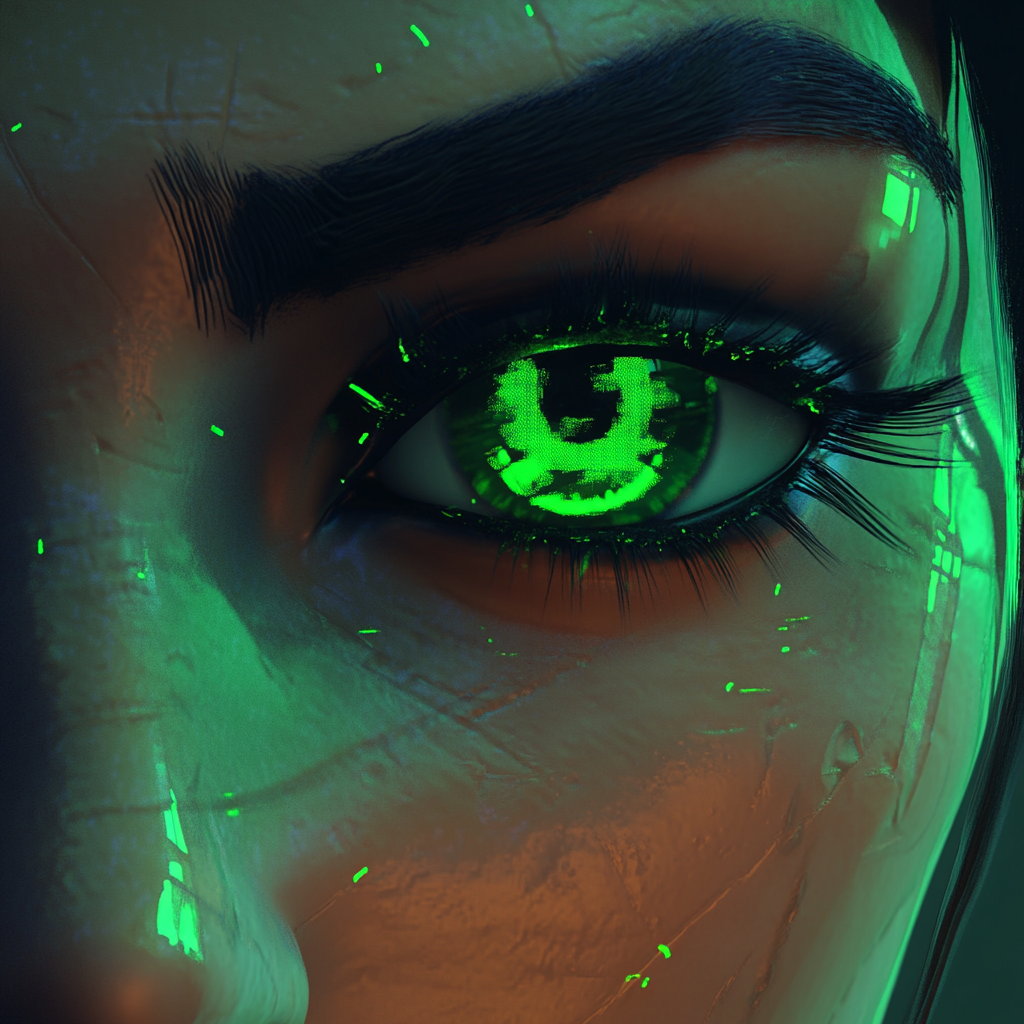 Digital Human Eyes Close-Up