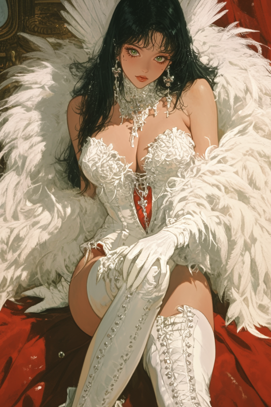 White-Winged Gothic Sci-Fi Angel