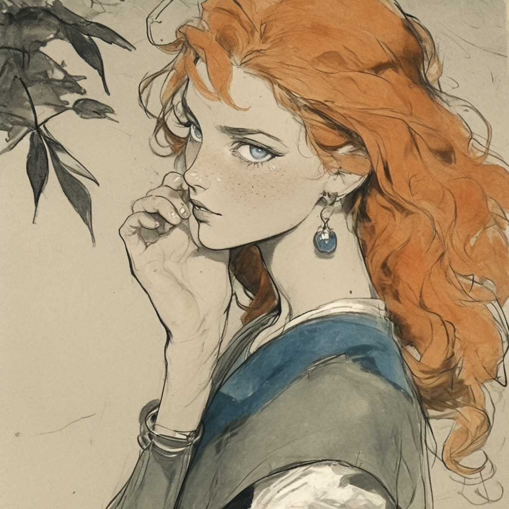 Autumn Goddess in Mucha-Inspired Realism