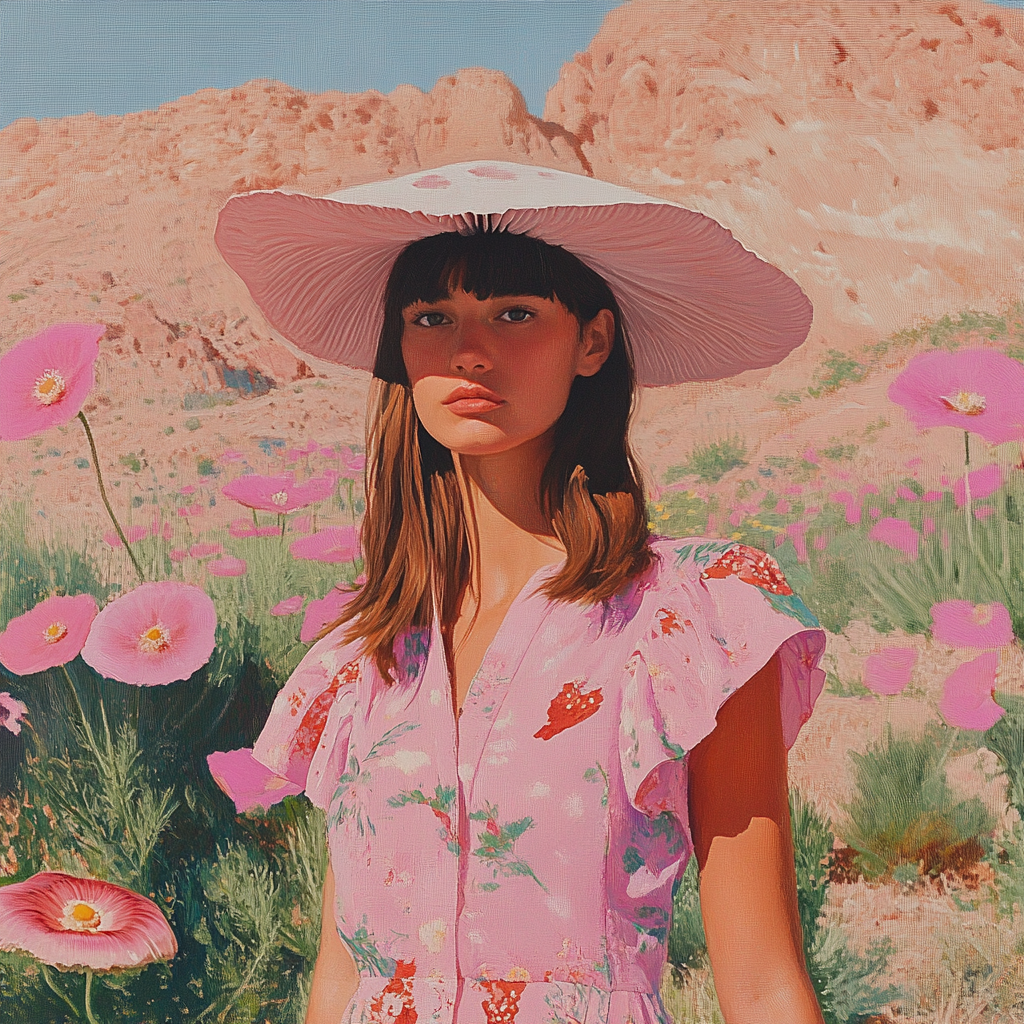 Mushroom Couture among Desert Flowers