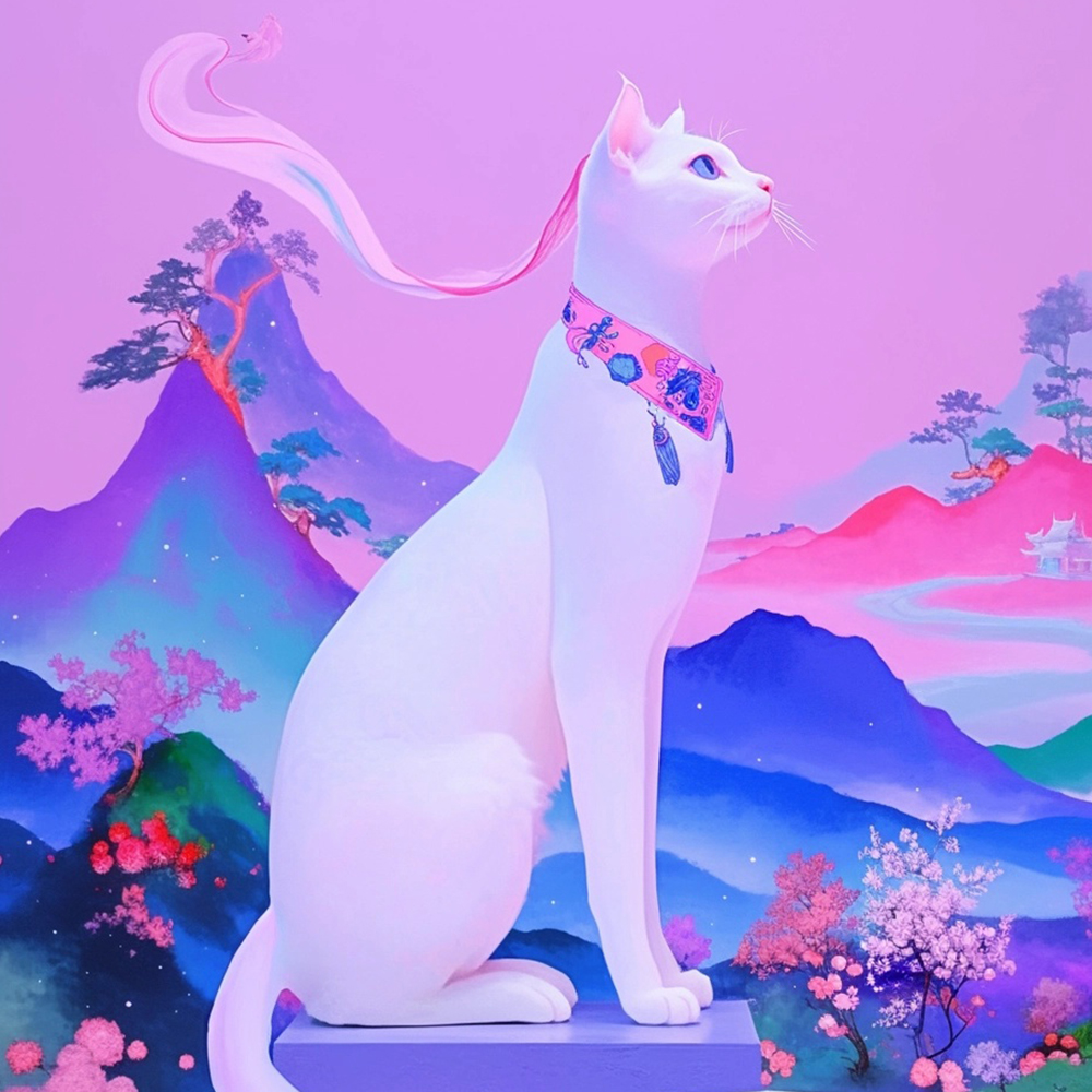 Galaxy Within a White Cat
