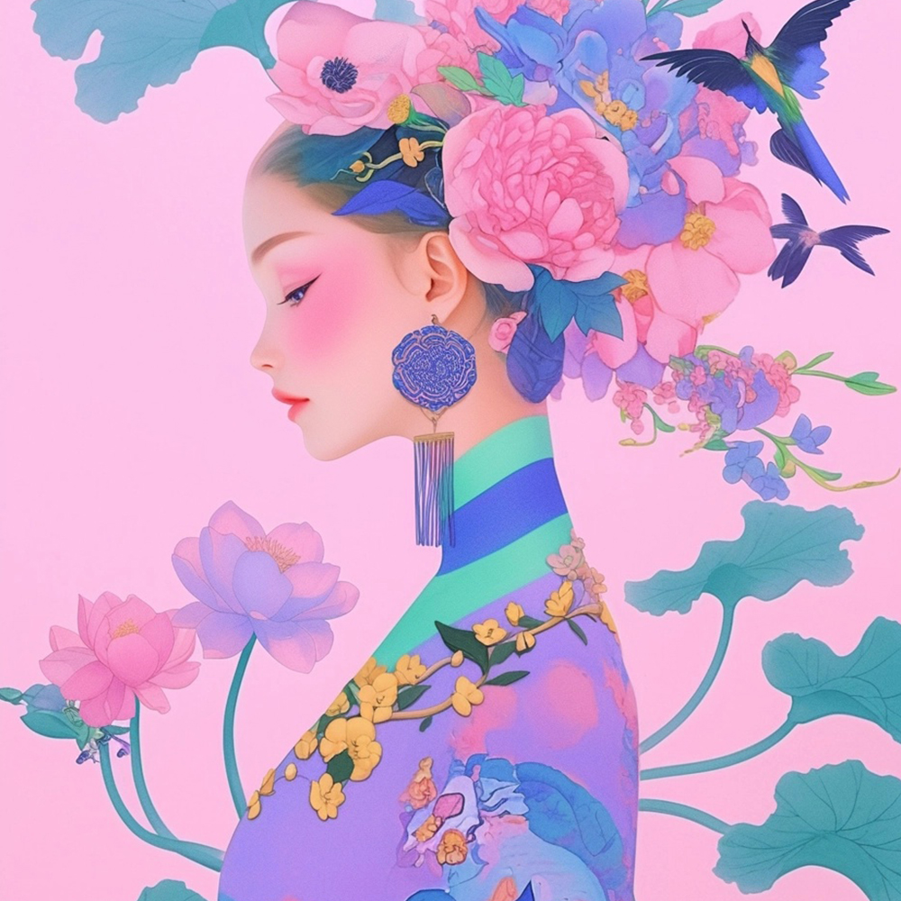 Woman Made of Vines and Flowers