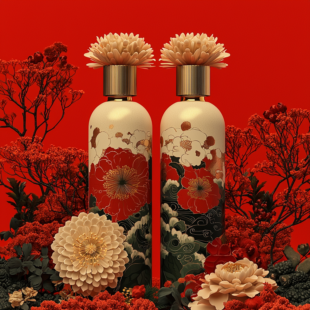 Campaña de producto de lujo en rojo