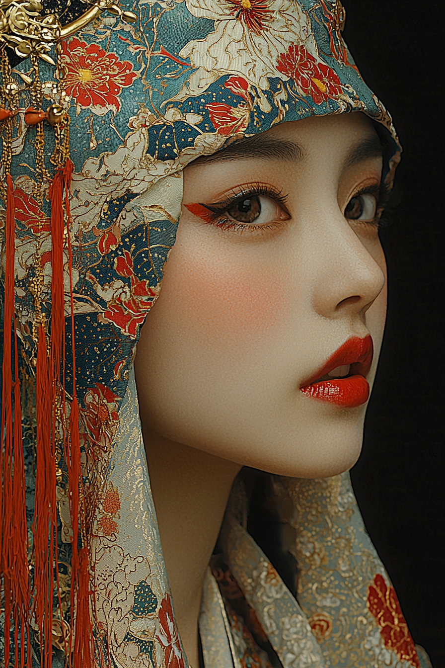 Peking Opera Huadan with a Grand Peony
