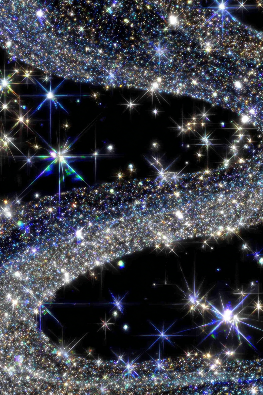 Hand-Painted Blue-Purple Nebula Clusters