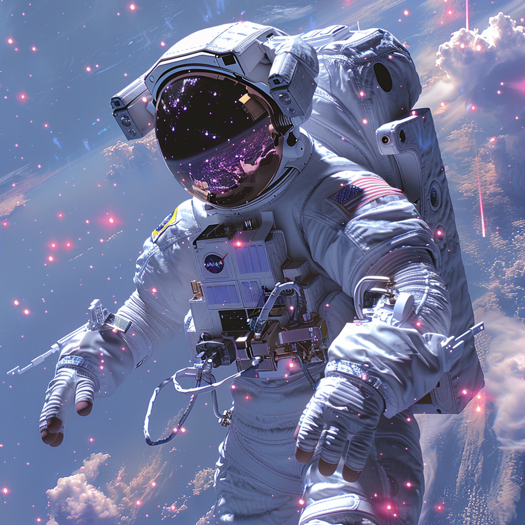 Highly Stylized Astronaut Beneath the Stars