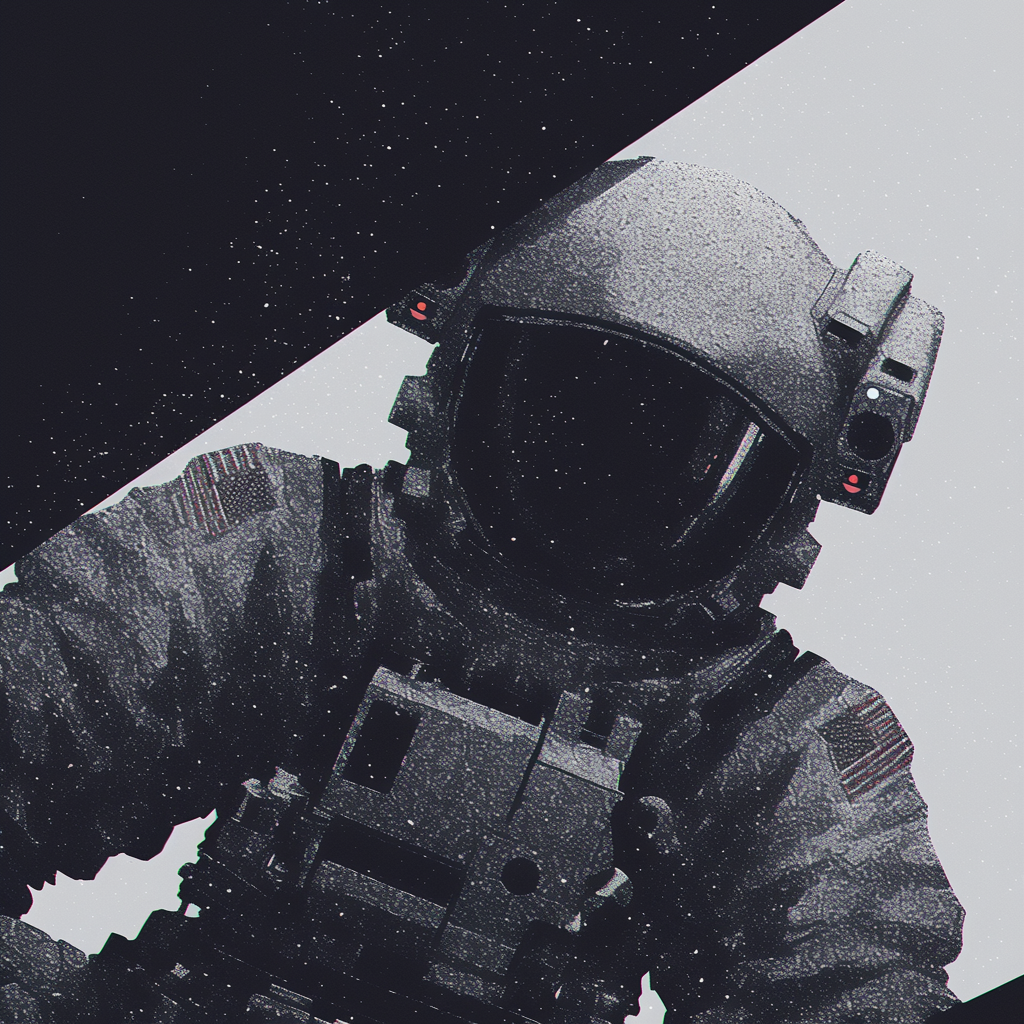 Smiling Astronaut Moonwalking