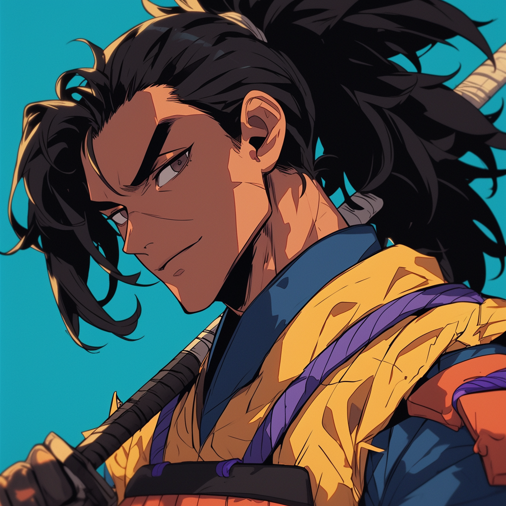 Handsome Beardless Anime Samurai