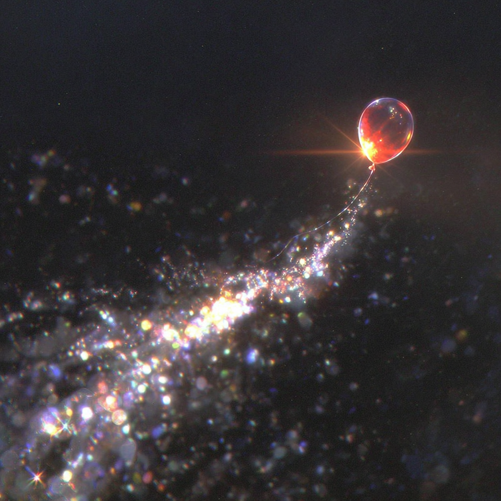 Red Balloon Trailing Starlight