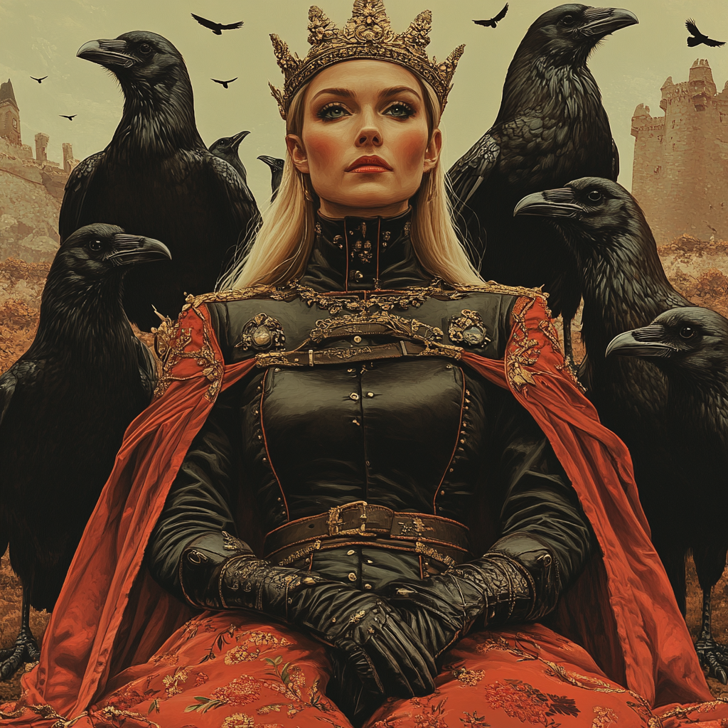 Russian Queen Seated on Crows