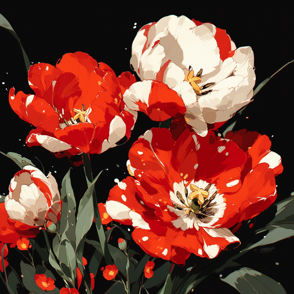 Three Red Tulips