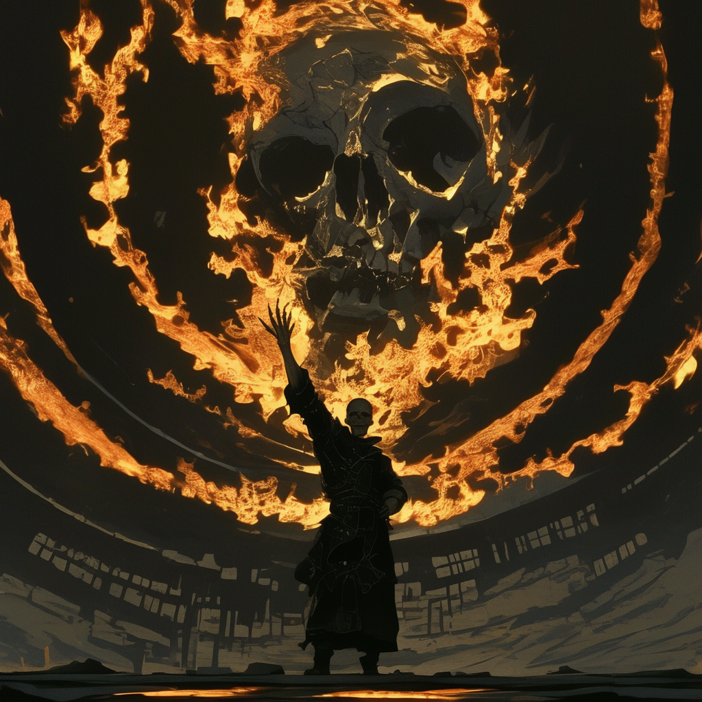 Flammender Schädelmagier