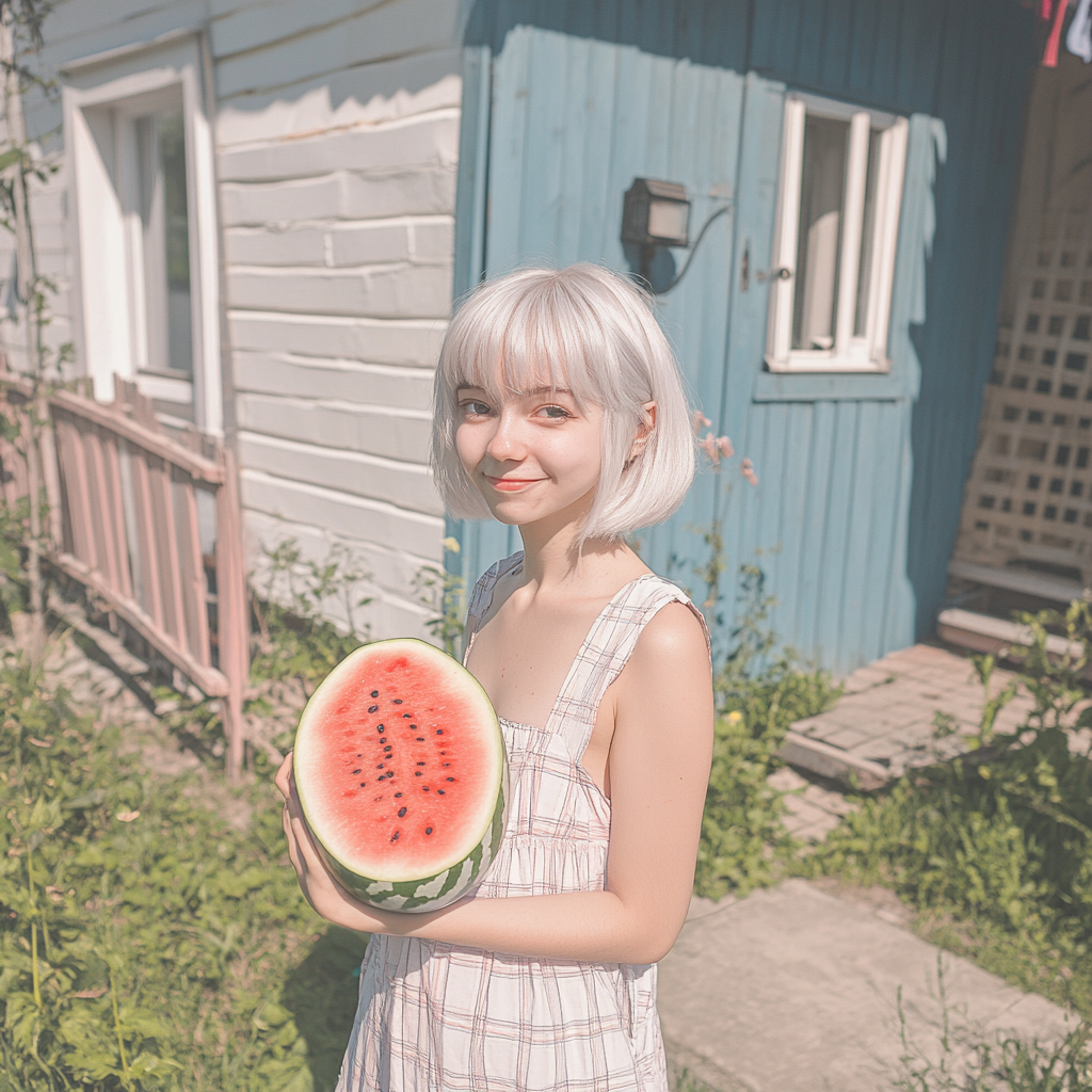 Summer Watermelon at a Traditional House
