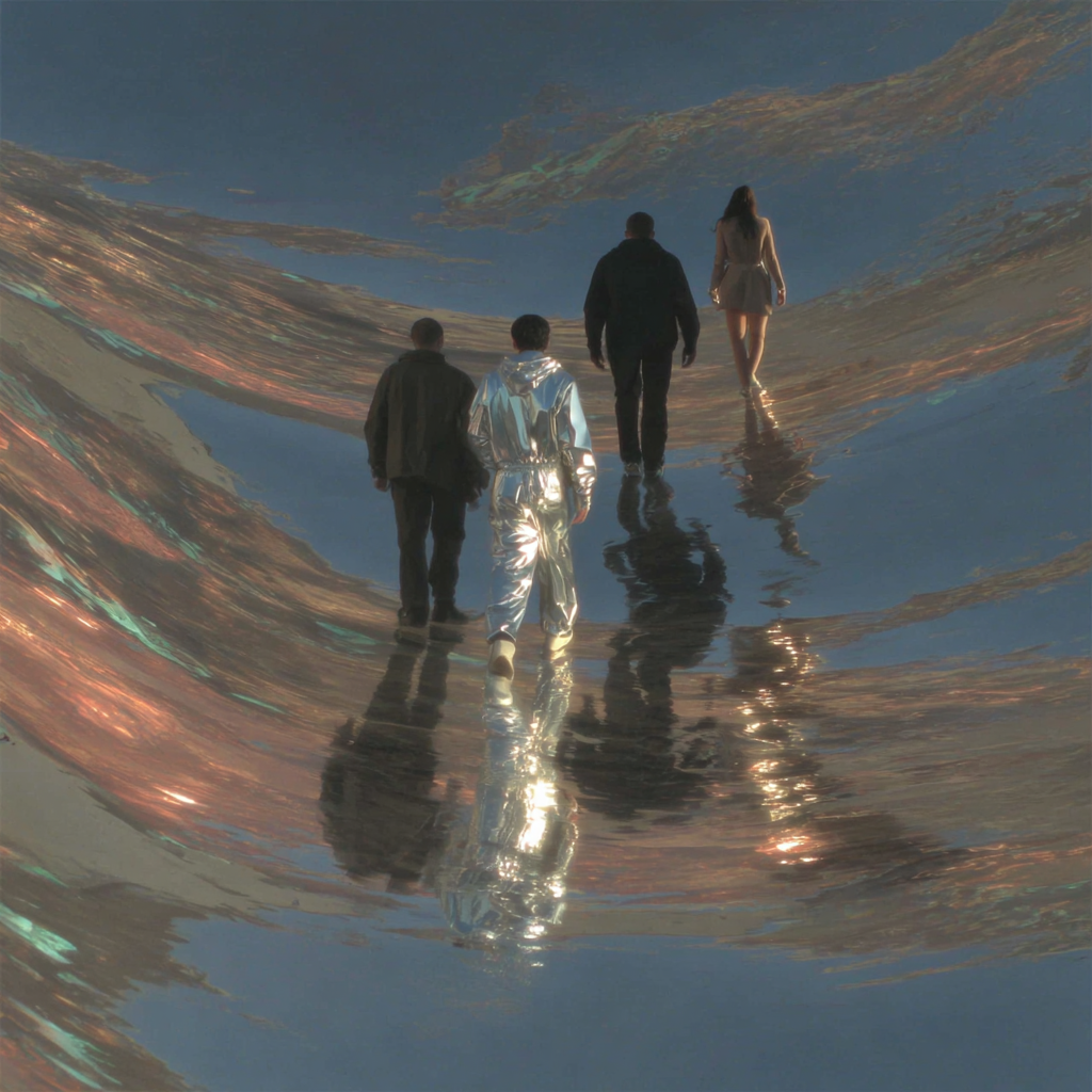 Liquid-Metal Street at Sunset