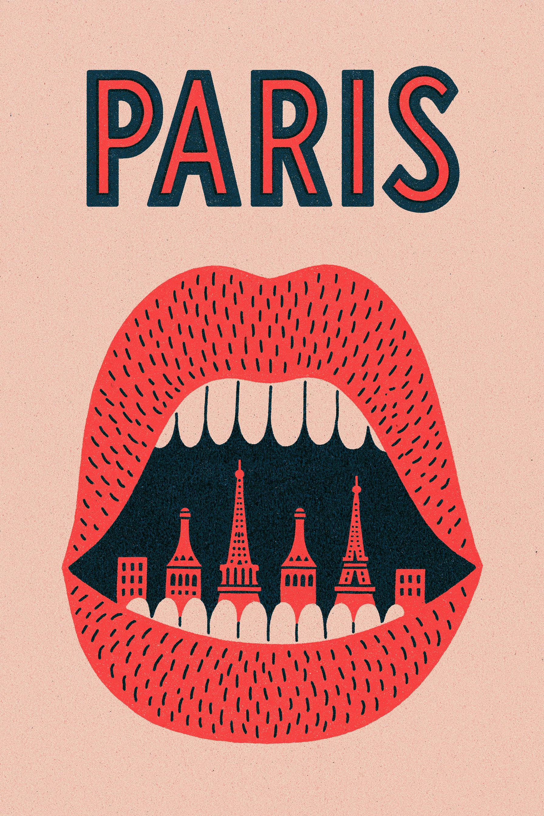 Paris Kiss Pop-Art Poster