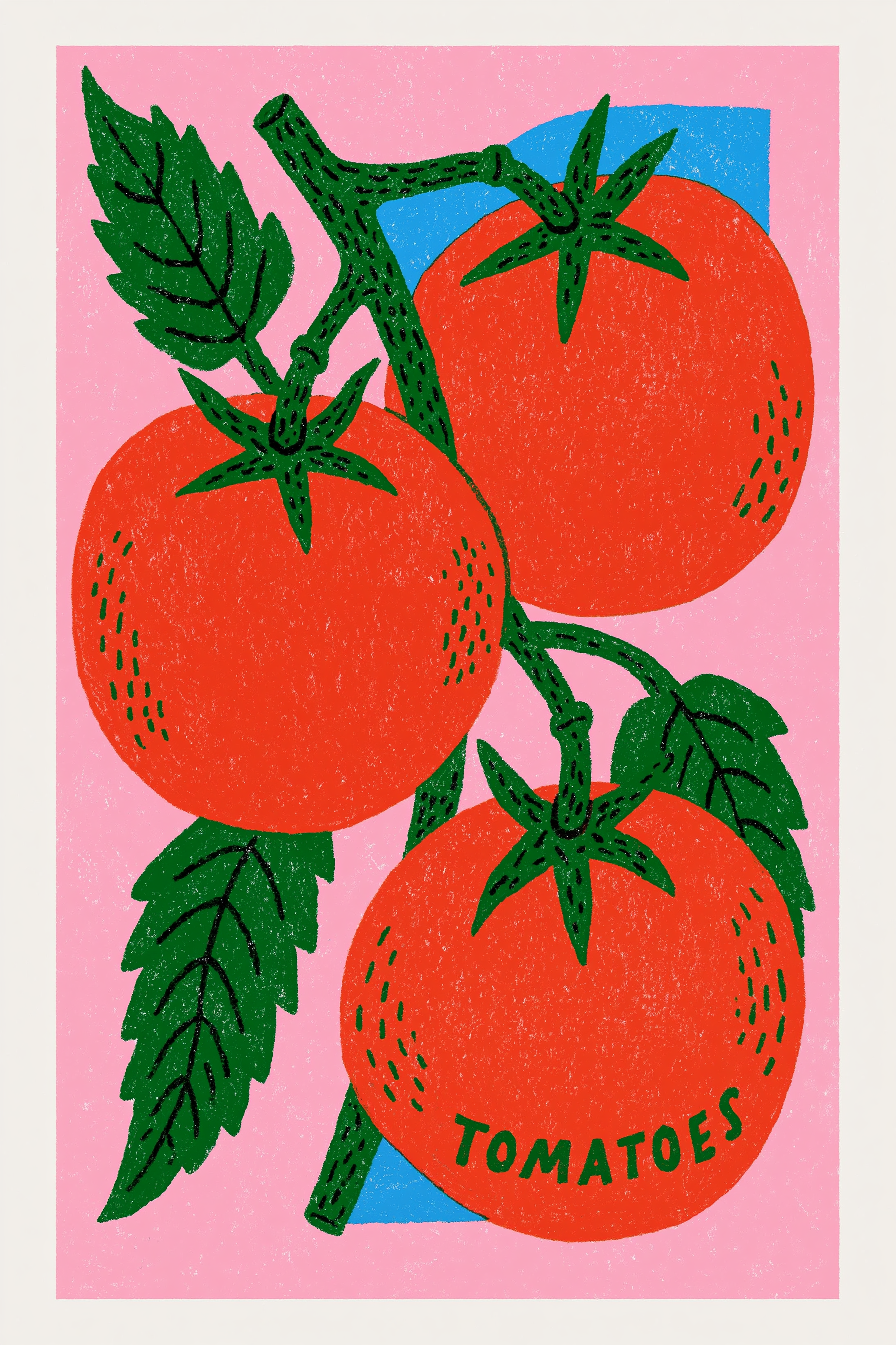 Retroplakat mit reifen roten Tomaten