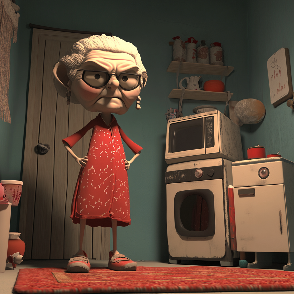 Cheerful Grandmother at Home