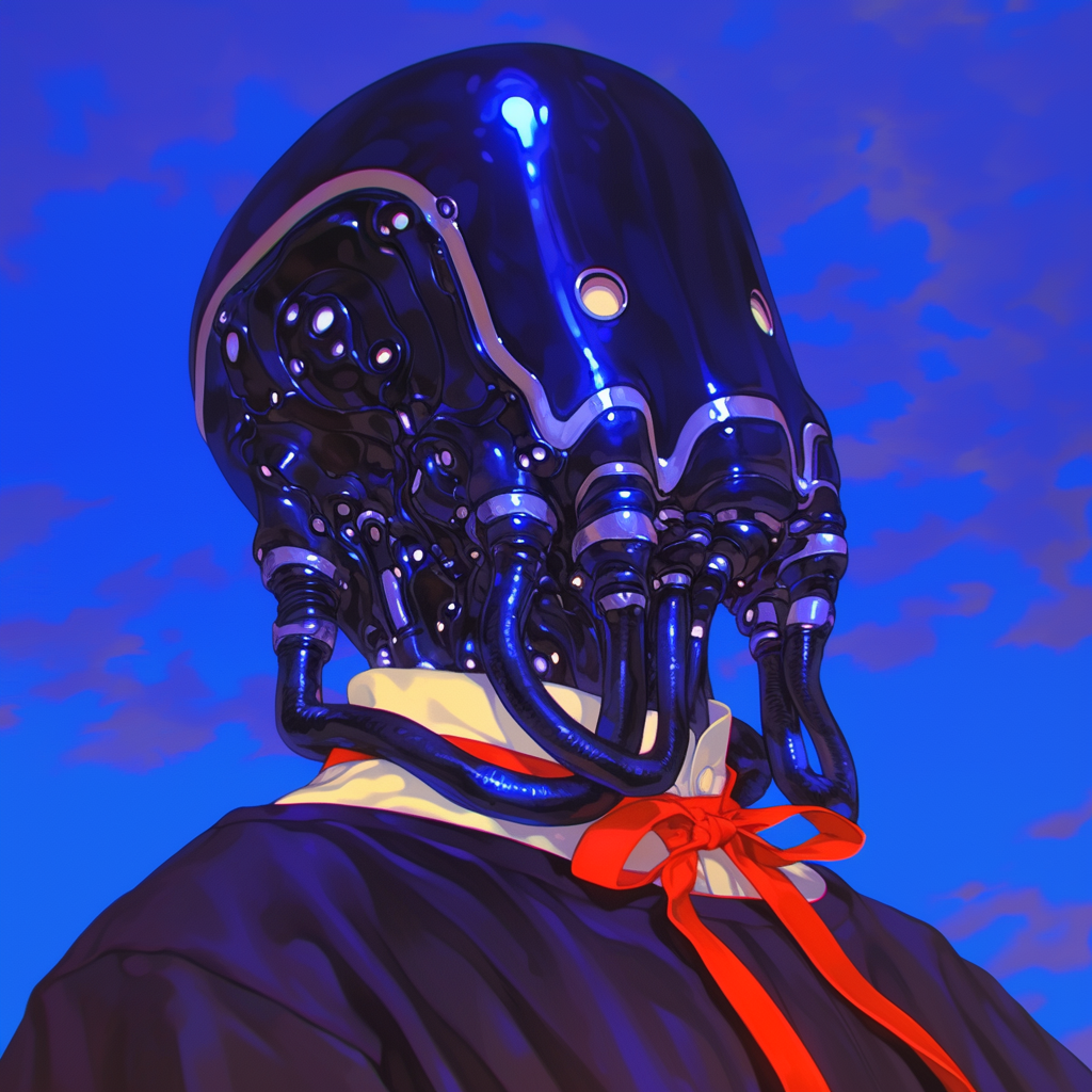 Faceless Robot in an Oversized Black T-Shirt