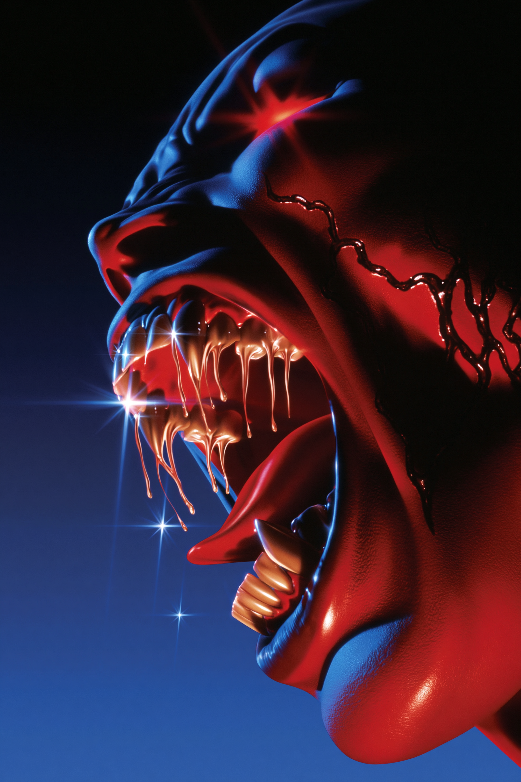 Screaming Black-Veined Demon Zombie