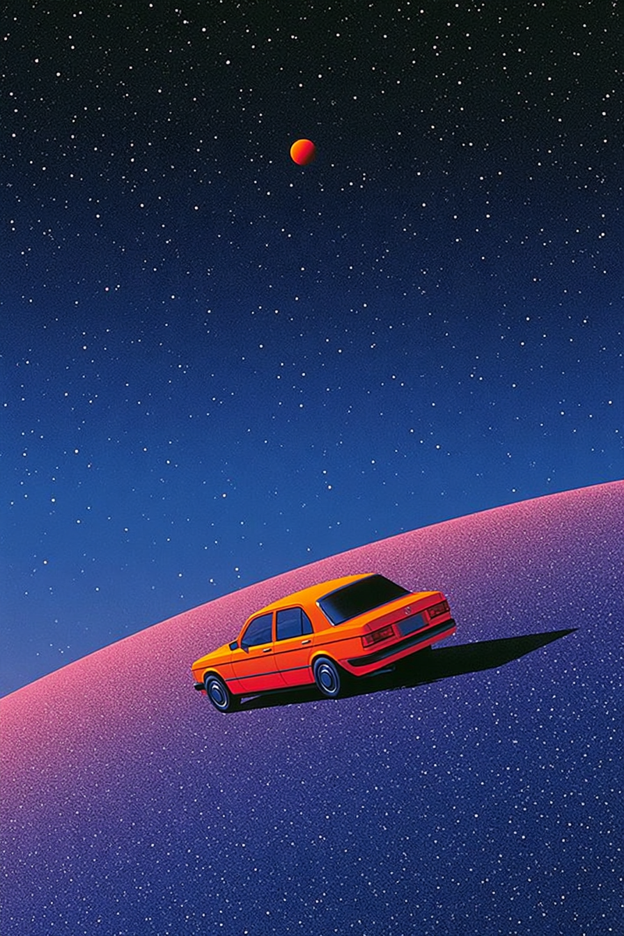 Conducteur roulant sur la Terre depuis l’espace