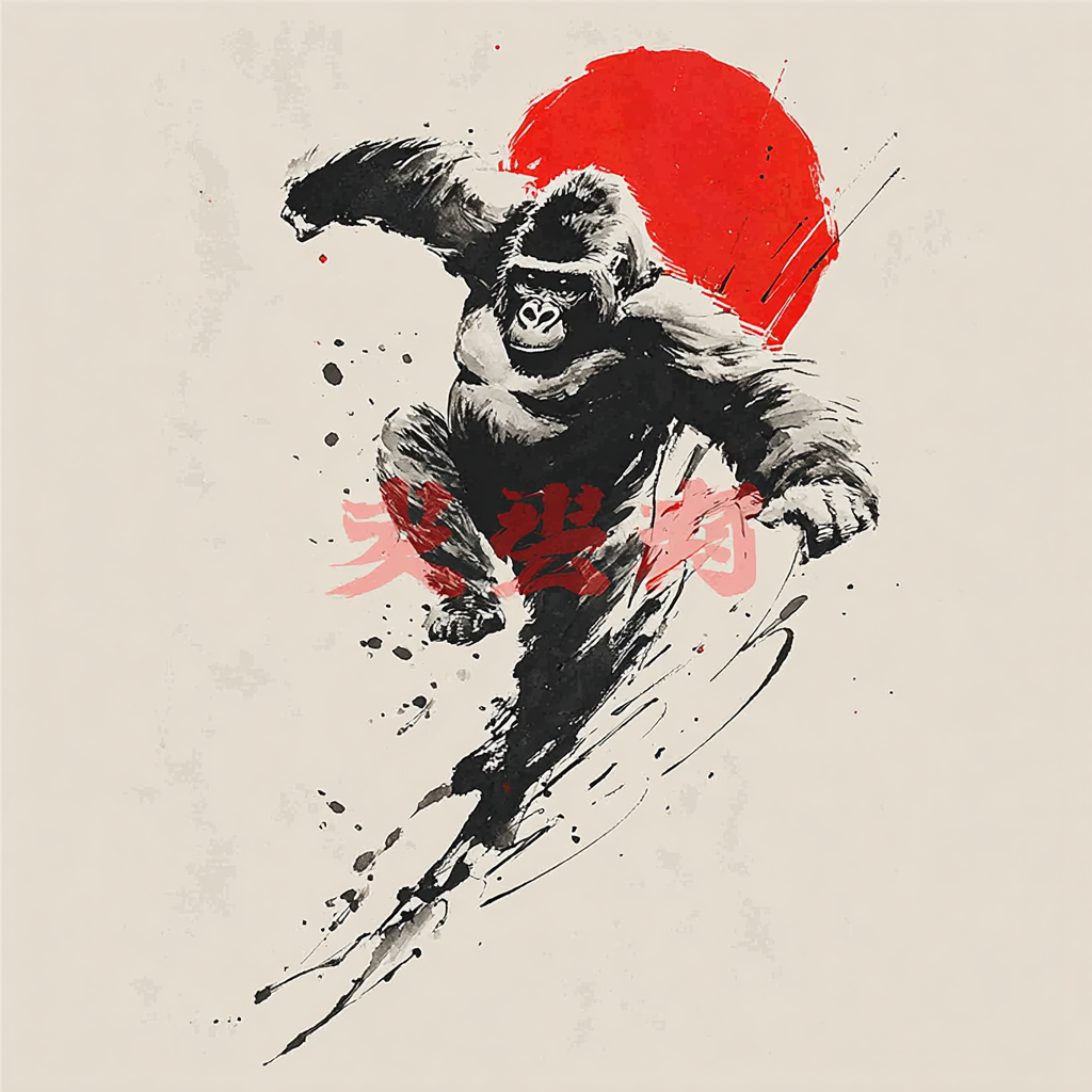 Silverback Gorilla Lunging Right