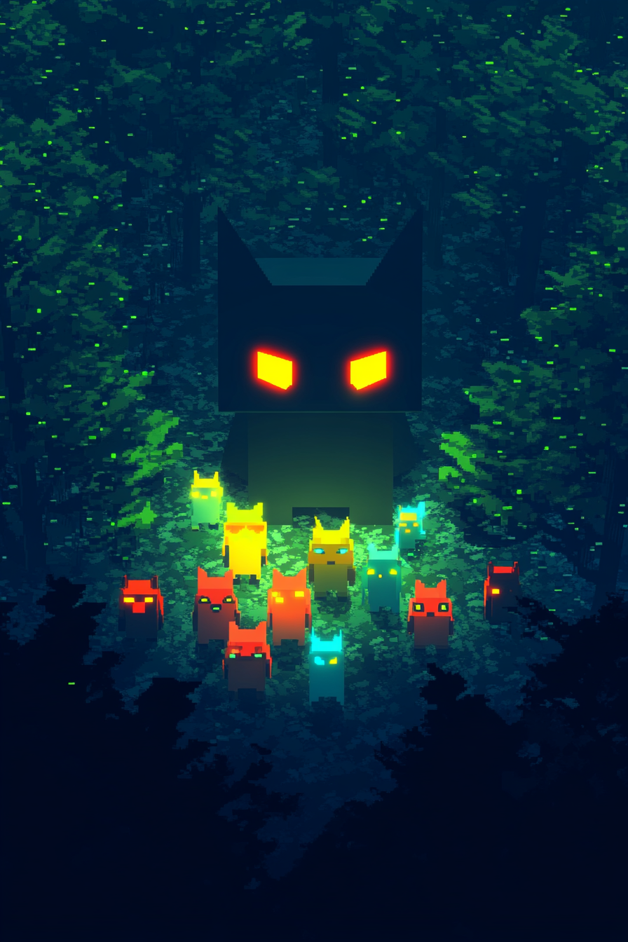 Liebliche Monster im dunklen Wald