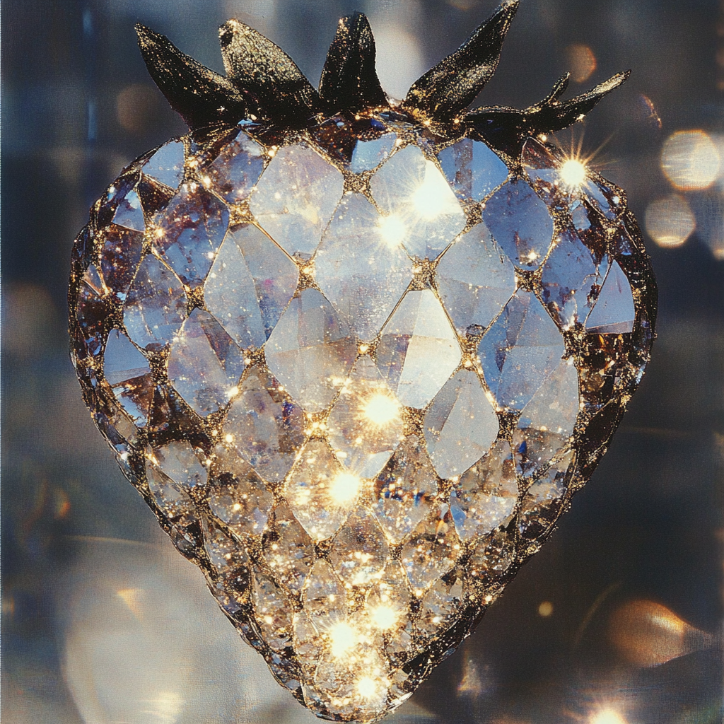 Gold and Silver Crystal Strawberry