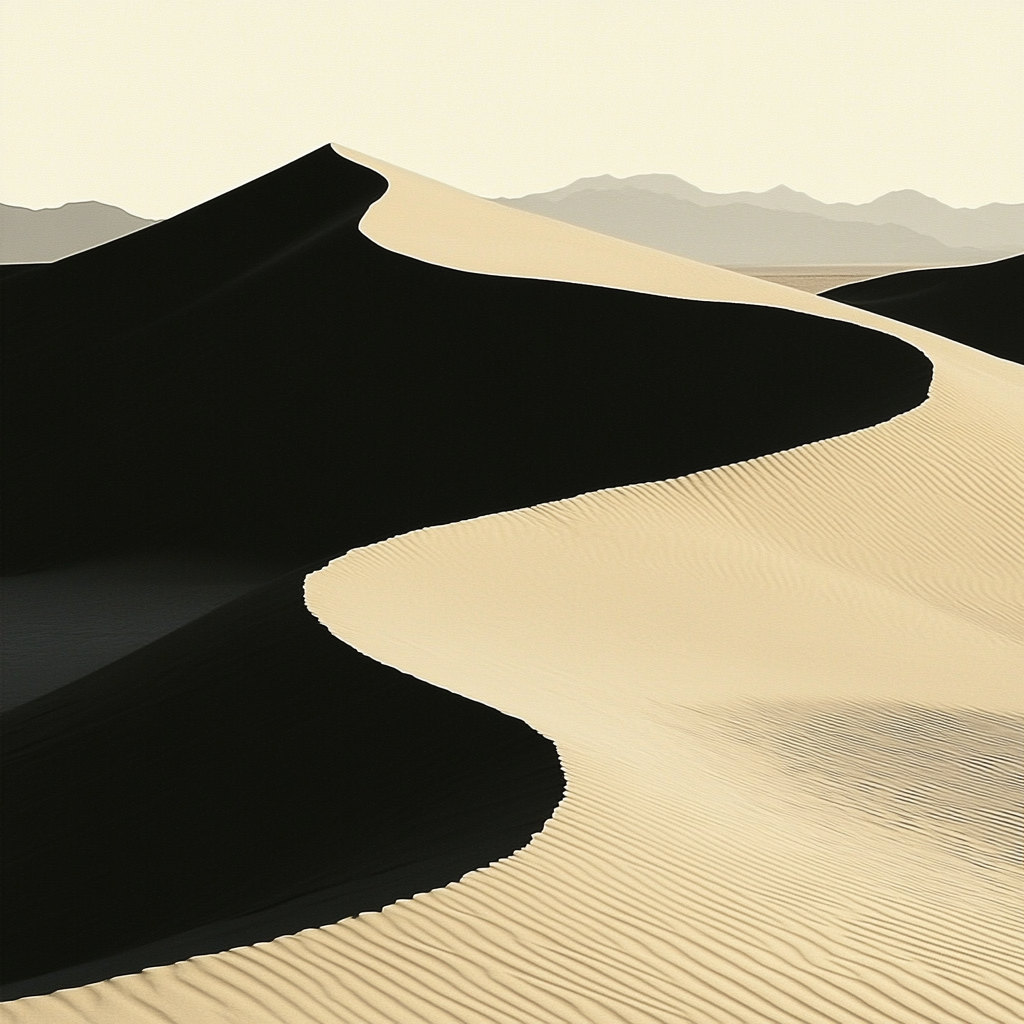 Dunas de arena negra onduladas por el viento