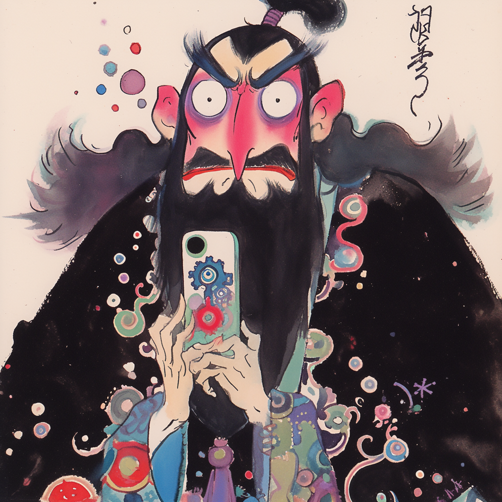 Kabuki Actor in Love with an iPhone