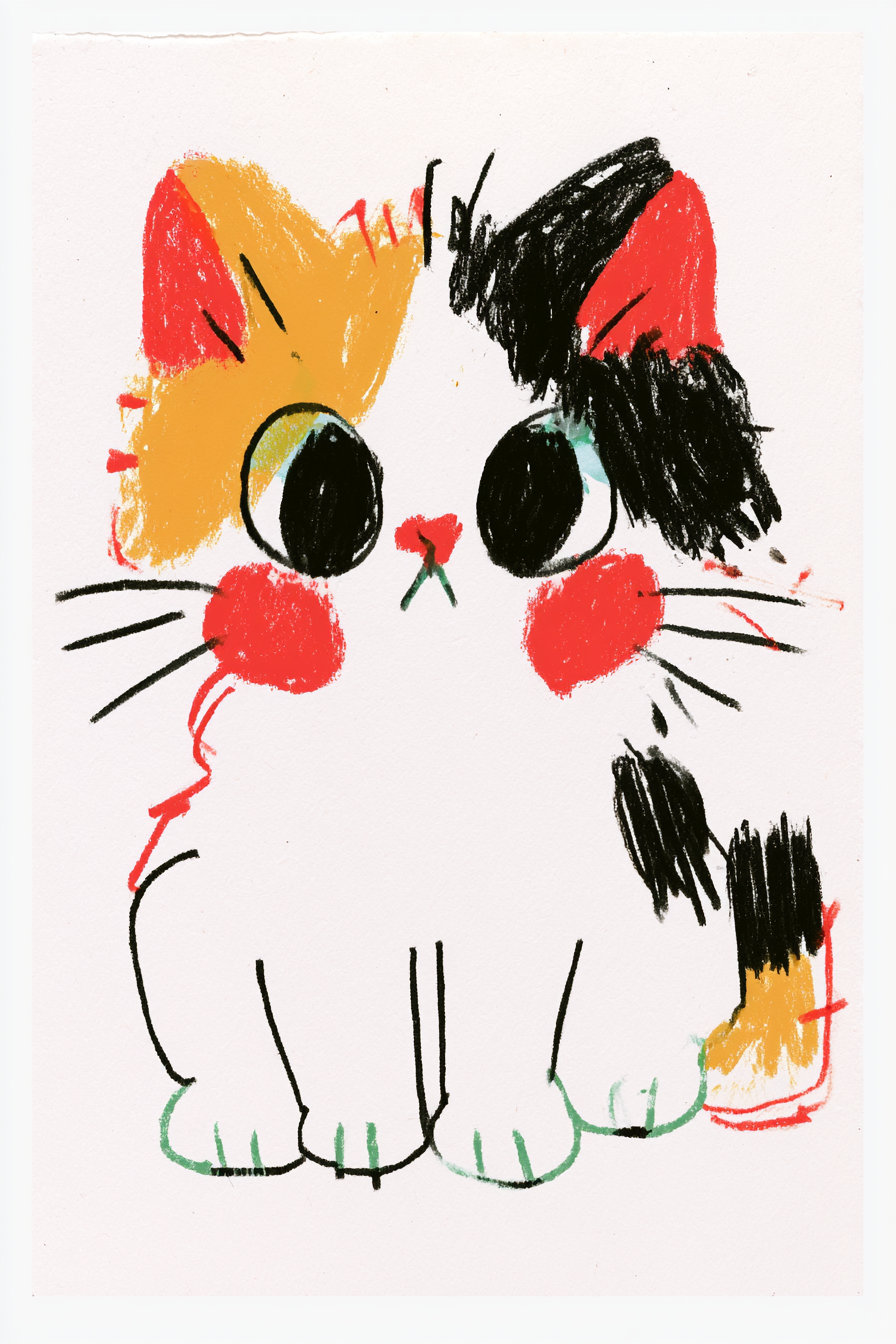 Calico Cat in a Dreamlike Isolated Portrait