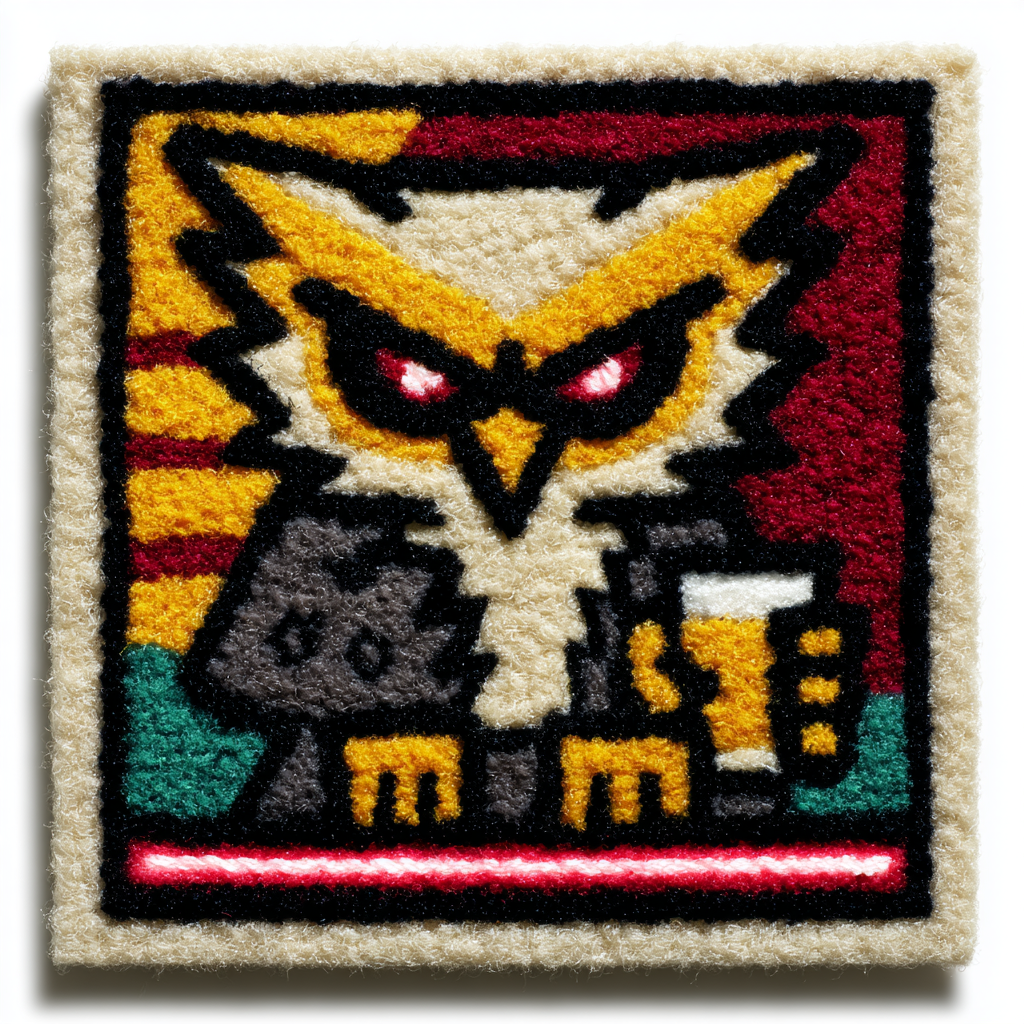 Cybernetic Owl Philosopher on a Neon Wire