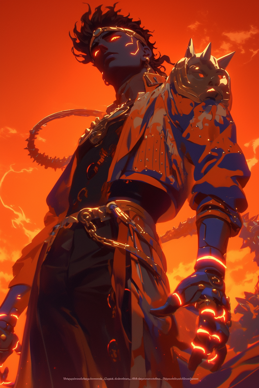 Cyberpunk Villain in a Bizarre Power Pose