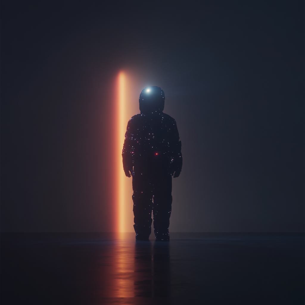 Glowing Holographic Child Robot