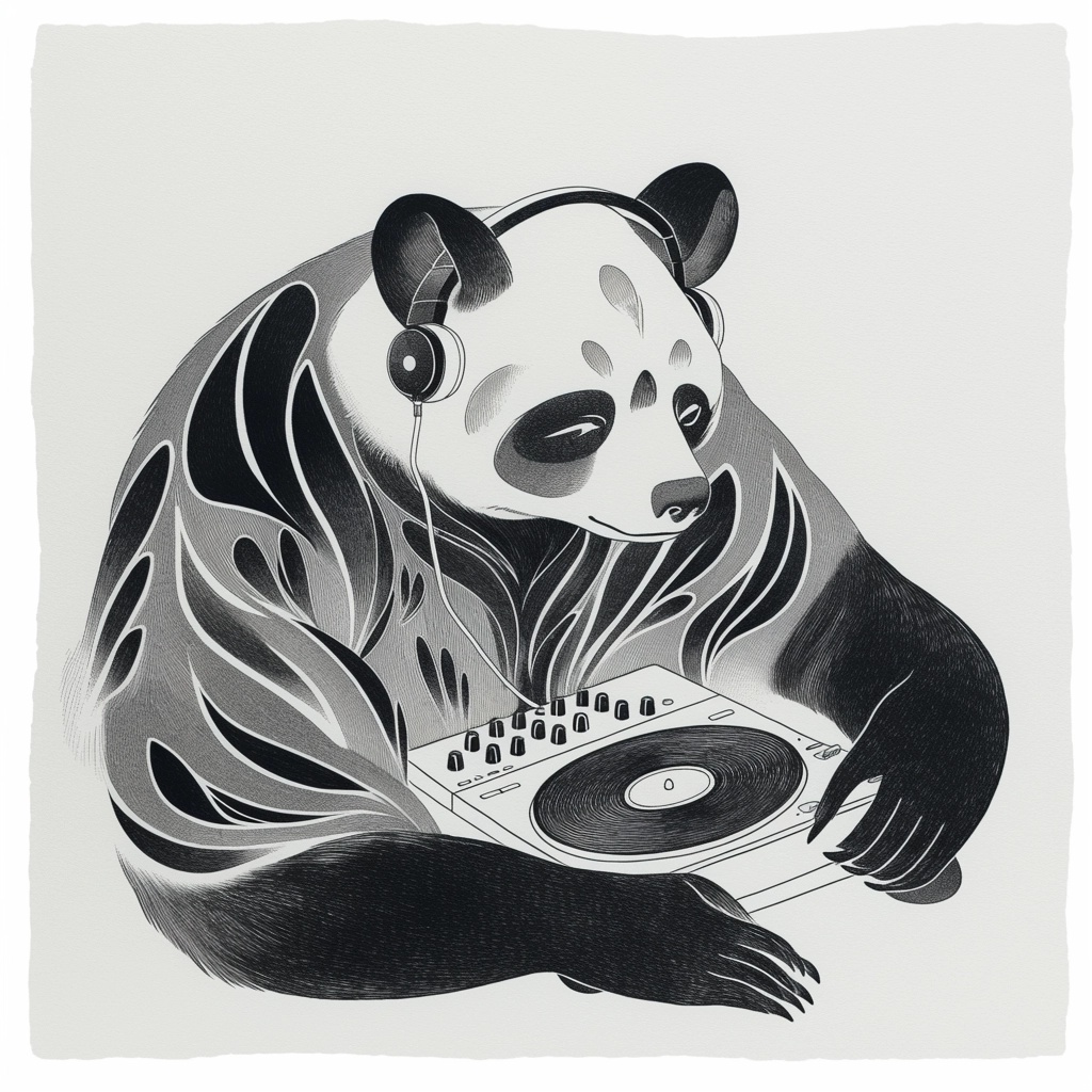 Oso grizzly DJ en las montañas