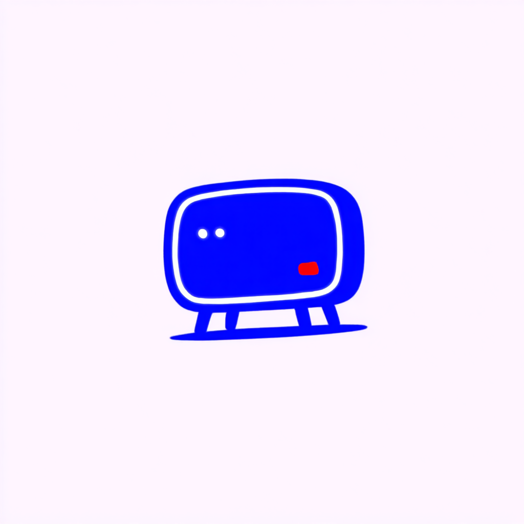 Minimalistisches blaues Fernsehlogo