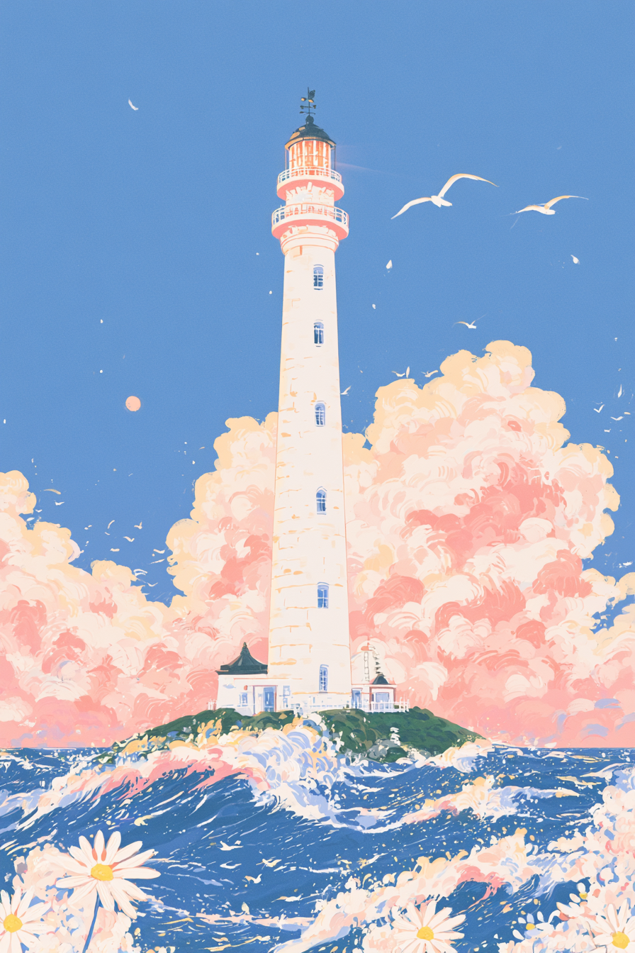 Lighthouse in Abstract Reference Style