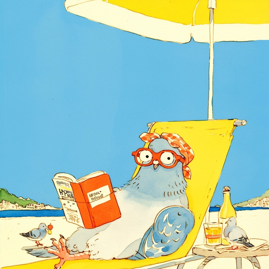 Sommerliche Taube auf einem Magazincover