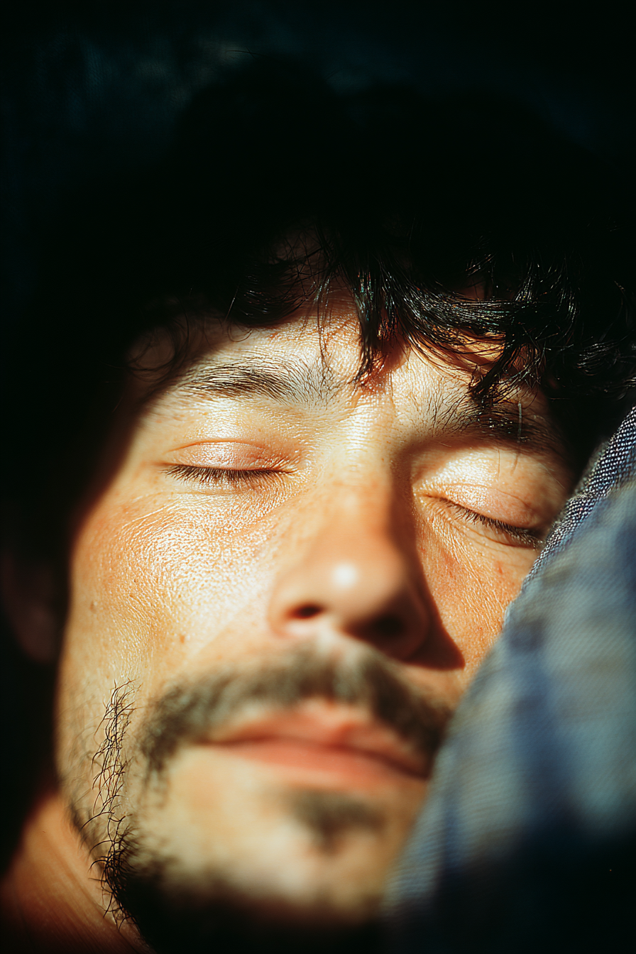 Man Opening His Eyes at Dawn