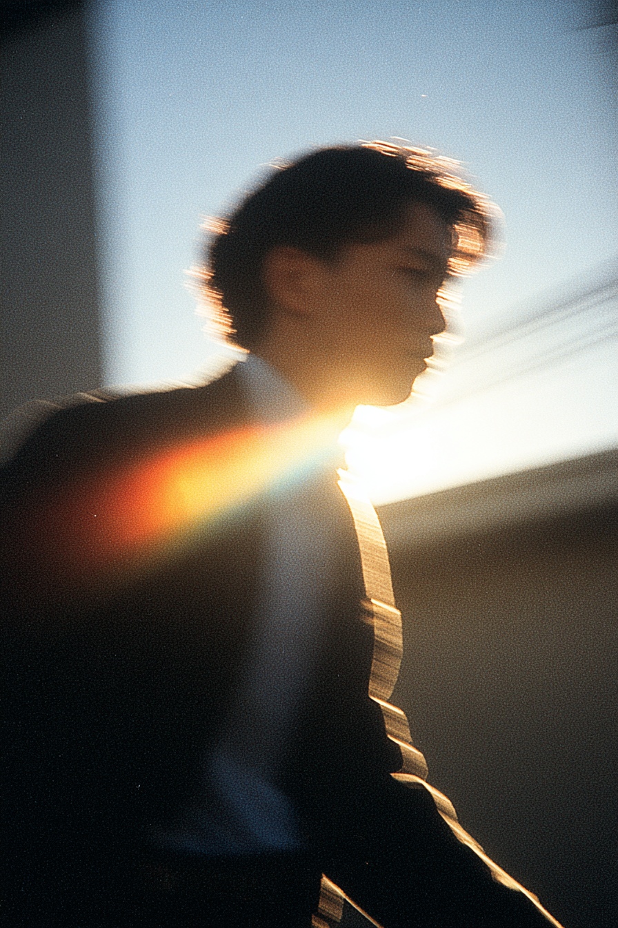 Golden-Hour Rooftop Walk in 35mm