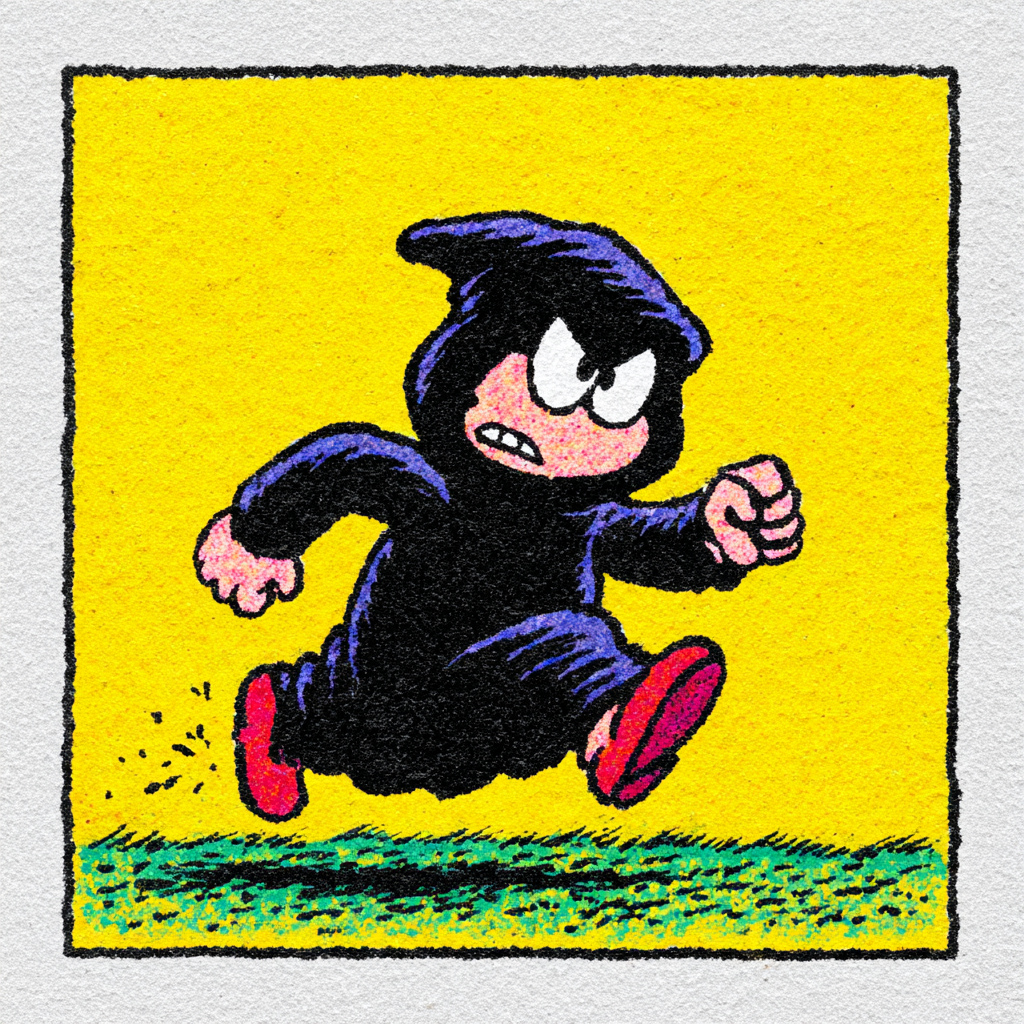 Красноглазый волшебник в стиле rubber hose