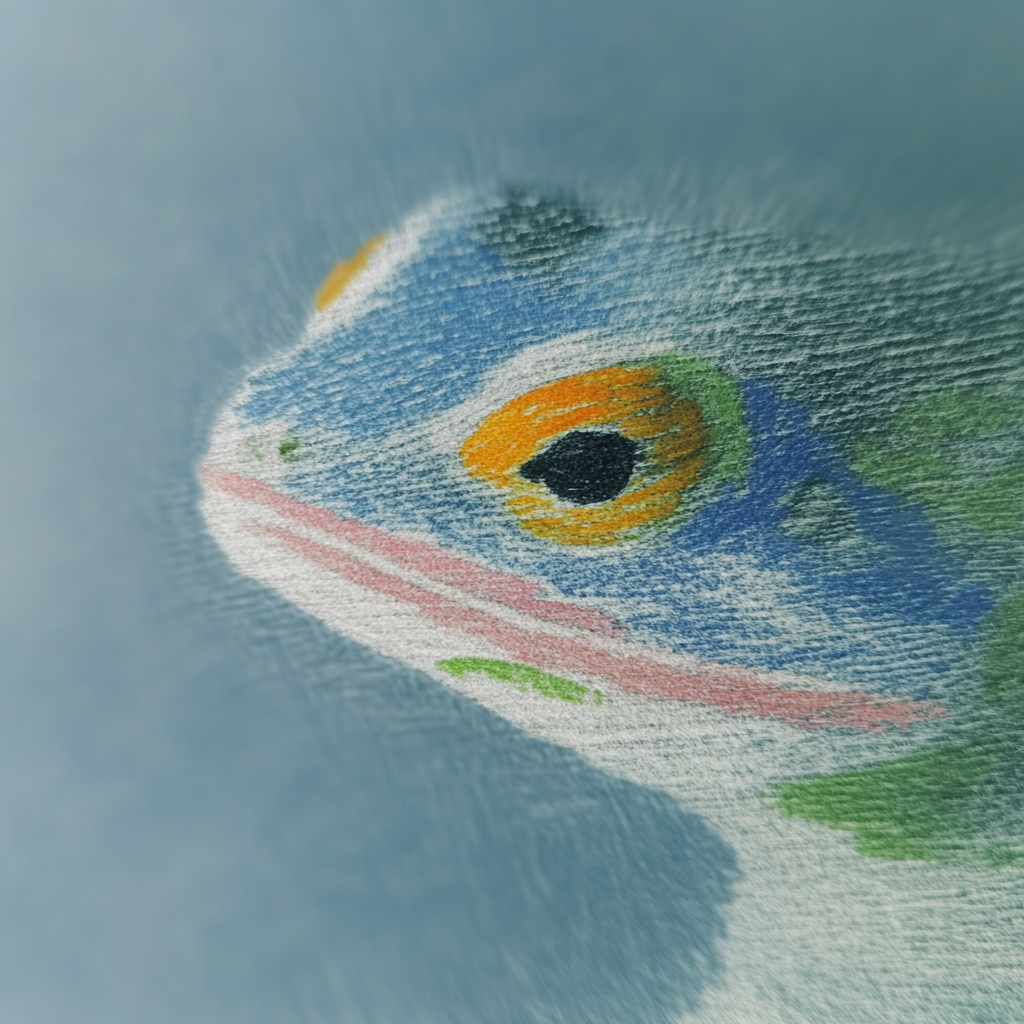 Pink and Blue Risograph Lizard