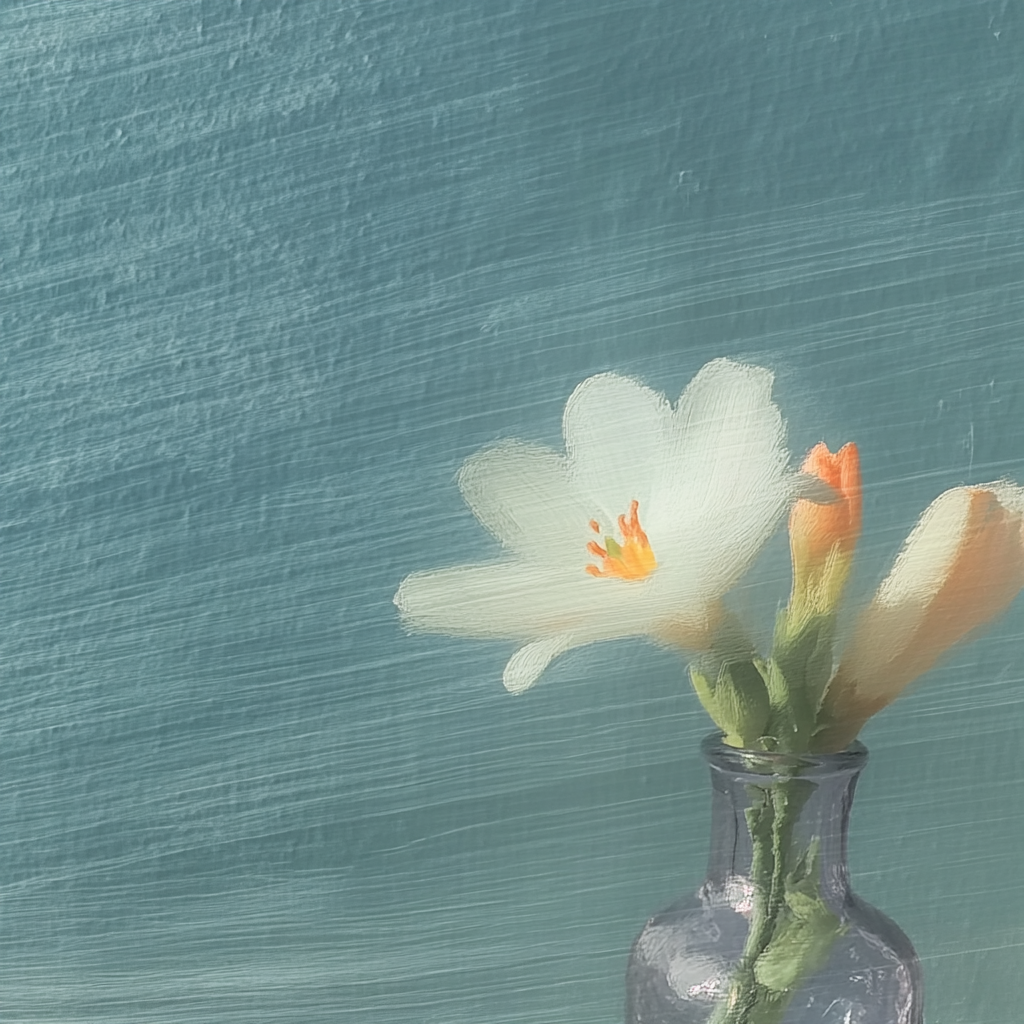 Purple Glass Vase Beneath a Blue Sky