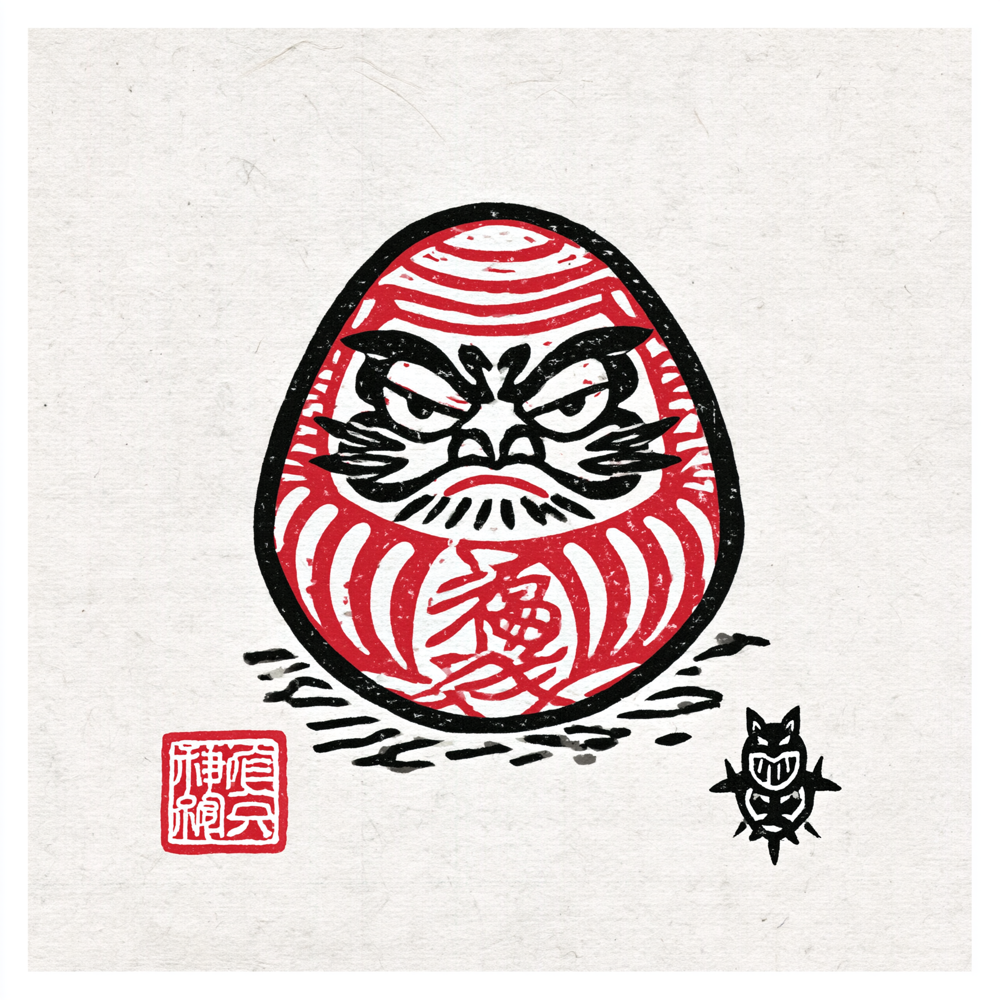 Japanese Daruma Toy Illustration
