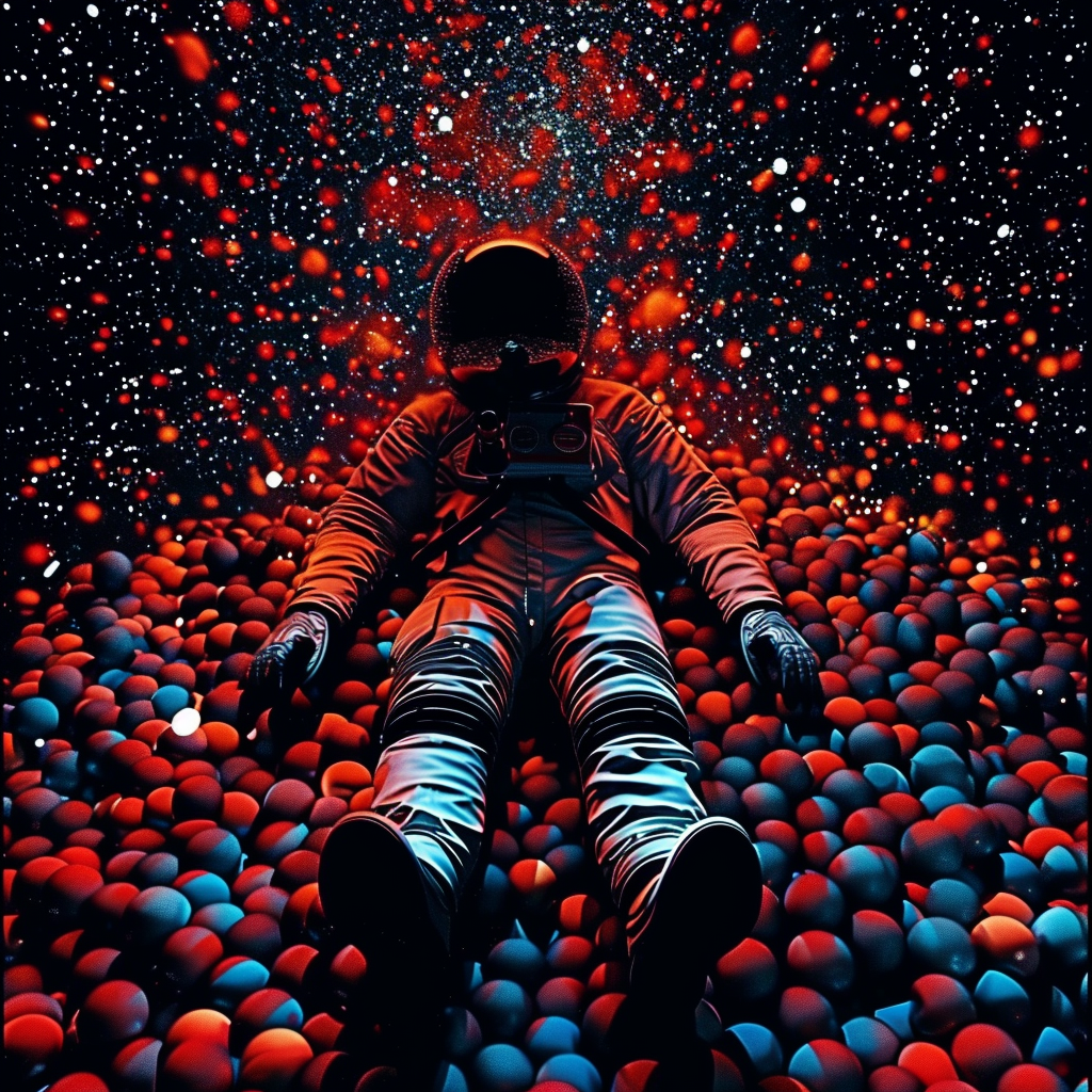 Astronaut Beneath a Starry Sky