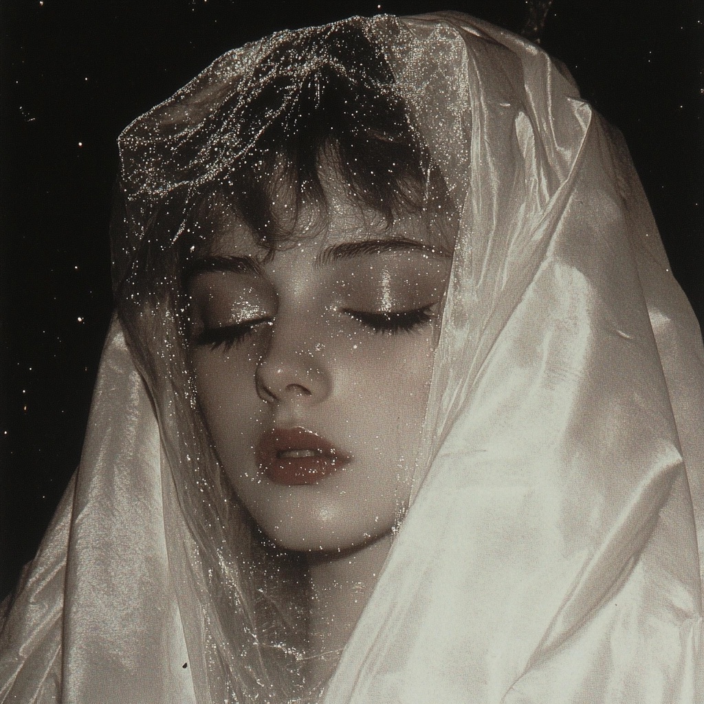 Moonlit Maiden Behind a Jeweled Veil