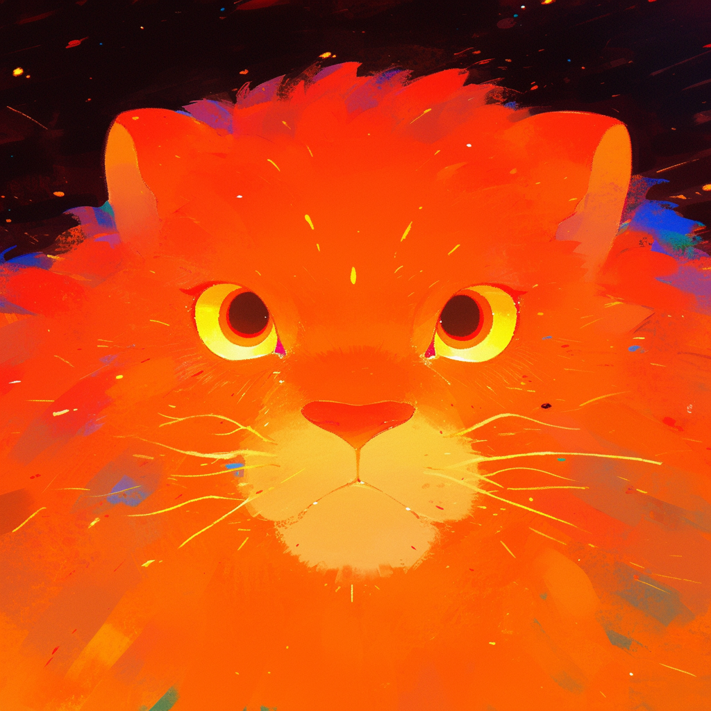 Symmetrical Surreal Lion Floating at Sea