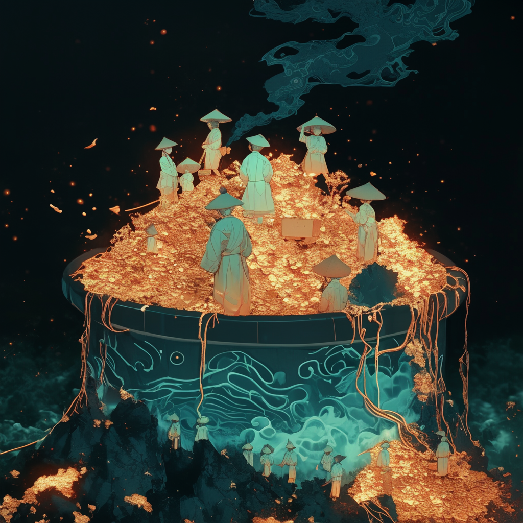 Cosmic Gold Bowl and the Mountain of Coins