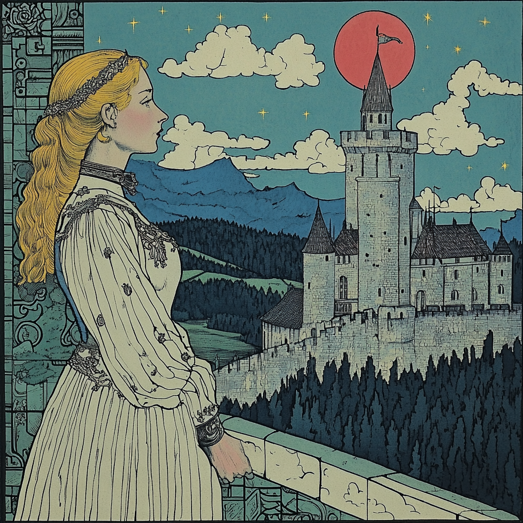 Vibrant Princess in a Pyrenees Castle