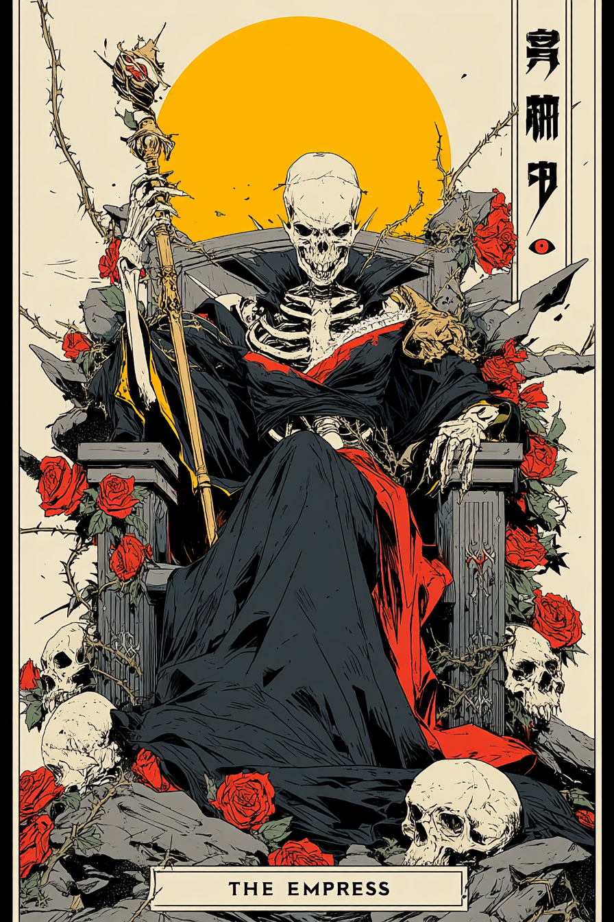 Skeletal Empress on a Throne of Thorns